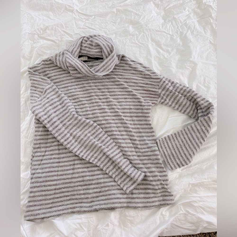 striped turtle neck sweater